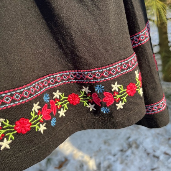 Alp-N-Rock Floral Embroidered Tunic Top Boho Ski Retro Size 5 / S - Picture 2 of 16